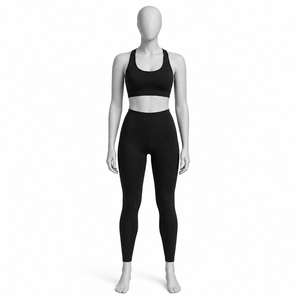 Conjunto Deportivo de Yoga para Mujer, Leggings de Cintura Alta Negros, Sujetador Deportivo, Ropa Deportiva para Gimnasio y Entrenamiento - Product Image 6