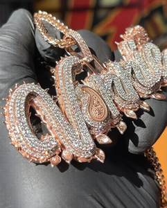 Colgante de Plata de Ley 925 con Letra Personalizada, Estilo Hip Hop, con Diamantes Moissanite VVS, Brillante, para Fiestas - Product Image 3
