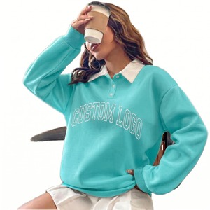 Suéter de Punto para Mujer con Cuello de Botones, Logotipo Personalizado, Estilo Casual, Secado Rápido, Manga Larga, Ropa de Otoño - Product Image 1