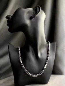 Trendy Moissanite Cuban Iced Out 925 <b>Silver</b> Hip hop <b>Men</b> VVS Black Diamond Cuban Link Chain <b>For</b> Unisex - Product Image 3