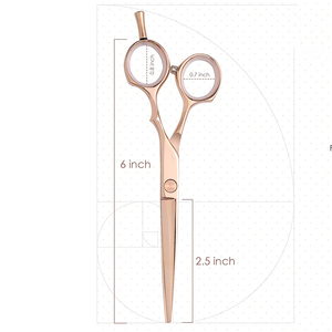 Ciseaux de coiffure professionnels en titane couleur or, bords tranchants, 5,5 pouces, pour usage en salon. - Product Image 3