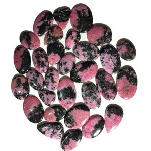 Pierre précieuse de rhodonite de haute qualité 100% naturelle, pierre unique en vrac pour la fabrication de bijoux, certifiée par un tiers, forme mixte, 20-45 mm, 8-12 g - Product Image 2