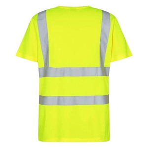 เสื้อยืดโพลีเอสเตอร์แบบสะท้อนแสงสีเหลืองสำหรับงานที่ต้องการการมองเห็นได้ชัดเจน  แบบ unisex  พร้อมแถบสะท้อนแสง  ชุดยูนิฟอร์ม  สามารถปรับแต่งได้ - Product Image 3