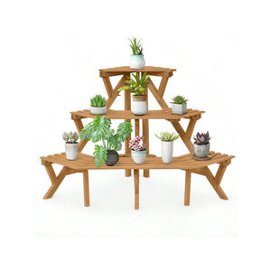 Support de Plantes d'Angle en Bois à 3 Niveaux pour Intérieur et Extérieur, Présentoir à Pots de Fleurs, Étagère pour Jardinière – Offre Spéciale - Product Image 3