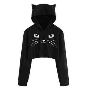 Cat Design Hoodies Women's USA Size Pullover Women For Hoodie And Sweatshirt Heavyweight Oversized Hoodie MAnufacture - Product Image 2