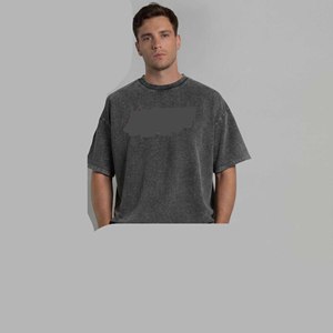 Camisetas Oversize para Hombre, Nueva Colección, Hombros Caídos, 100% Algodón Grueso, Diseño con Letras, para Verano - Product Image 5