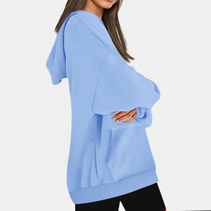 Sudaderas Largas de Invierno para Mujer, Talla Grande, Forro Polar, 100% Algodón, Logotipo Frontal, Corte Holgado y Cómodo, Ecológicas, de Secado Rápido, Personalizables - Product Image 3