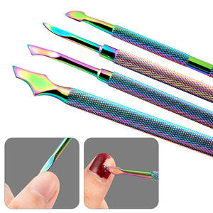 Empujadores de Cutículas de Doble Punta Multicolores Personalizados de Alta Calidad, Herramientas de Manicura y Pedicura de Acero Inoxidable para Arte de Uñas - Product Image 5