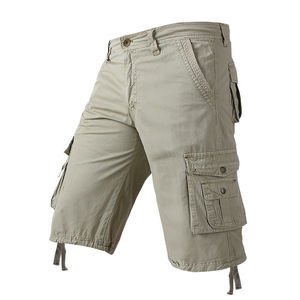 Shorts cargo tricotés sur mesure OEM, taille haute, respirants, légers, avec logo avant, écologiques, séchage rapide, pour hommes, vêtements de travail décontractés - Product Image 2
