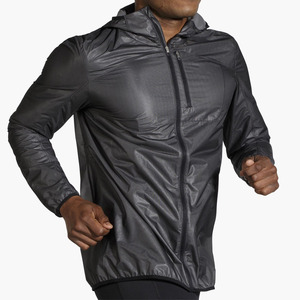 <b>Men's</b> Hooded Windproof Sporty <b>Jacket</b> Regular Fit Polyester Zipper Closure Solid Color Autumn Outerwear - Product Image 4