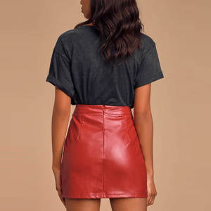 Women's Casual Daily Fashion High Waist Genuine Leather <b>Skirt</b> with Natural Waistline Top-Rated Daily - Product Image 2
