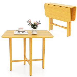 Handmade Natural Wood Tone Round Corner <b>Dining</b> <b>Table</b> Foldable and <b>Space</b>-<b>Saving</b> for 2-4 Seats for Farmhouse Workshop Banquets - Product Image 1