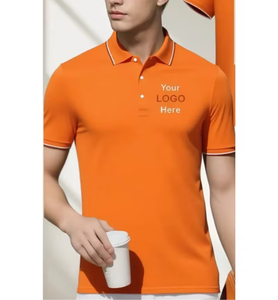Men's Blue Polo Shirt Short Sleeve Knitted Solid Color Back Design Casual Style - Product Image 5