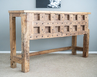 2025 Vintage sculpture sur bois Antique finition naturelle en bois console cum table d'appoint pour salon meubles d'hôtel abordables