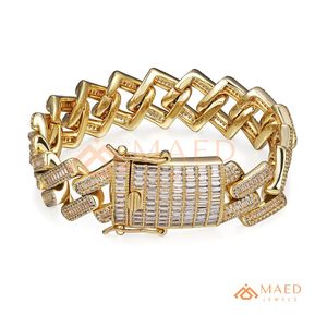 Pulsera de eslabones tipo baguette de oro con moissanita, cadena fina, joyería de moda para uso diario, estilo regalo, para compradores de Miami y Chicago - Product Image 5