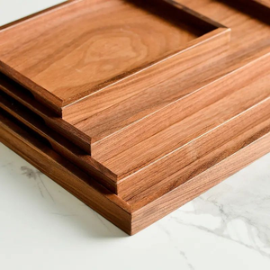Nouveaux plateaux de service en bois de noyer noir pour fruits, légumes et aliments, pour restaurants, hôtels et comptoirs domestiques - Product Image 4