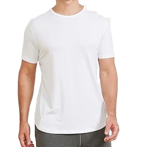 Tops en coton respirant à col rond pour hommes, t-shirts unis à col rond, t-shirts blancs décontractés confortables, t-shirts à col rond pour hommes - Product Image 3
