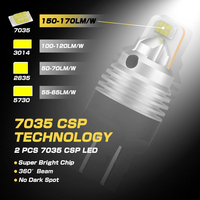 Ampoules LED G-View 3156 3157 BAY15D T20 7440 7443 Blanc Ambre Canbus Sans Erreur Clignotants et Feux Stop Auto 12V-24V