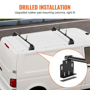 Portascala da Tetto per Auto in Acciaio Resistente, 60 Pollici, 2 Barre Trasversali, Capacità 500 Libbre, Portascala da Tetto per Furgone - Product Image 4