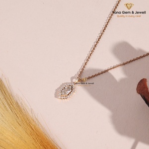 Colgante de Oro Sólido de 14K con Forma de Marquesa Holandesa para Aniversario, Diamante Cultivado en Laboratorio CVD de 1.00 Quilates, Color E, Claridad VVS2, Certificado IGI - Product Image 3