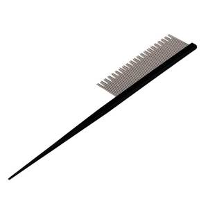 Peine de plástico negro para el cabello, herramienta manual de peinado con dientes finos y gruesos para el cuidado del cabello - Product Image 1