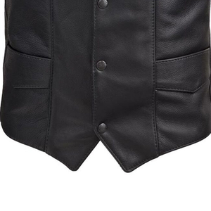 Gilet de motard en cuir véritable pour homme, vêtement de moto avec coupe confortable pour le quotidien - Product Image 4