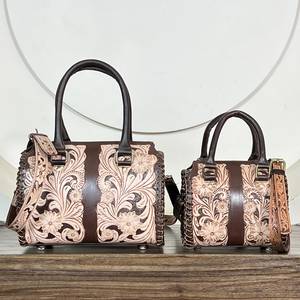 Bolso de Viaje de Cuero Vacuno de Primera Calidad, Hecho a Mano, Pequeño, Elegante, con Diseño Floral, para Mujer, Estilo Bandolera, Perfecto para Viajar - Product Image 5
