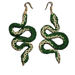 Pendientes de Serpiente con Cuentas Personalizados, Pendientes de Serpiente de Moda al por Mayor, Bordado con Cuentas de Semillas - Product Image 1