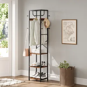 Handmade Metal Garment Organizer <b>Rack</b> for Entryway Bedroom Laundry Room and HotelSingle Tier Iron <b>Storage</b> Basket <b>Wall</b>-Mounted - Product Image 4