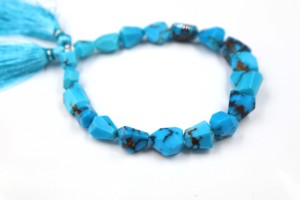 Cuentas de Turquesa Facetadas en Forma de Pepita de Príncipe Egipcio, Cuentas de Piedras Preciosas Naturales para la Fabricación de Joyas - Product Image 3