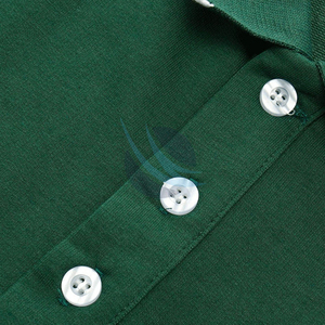 Men's Green Short Sleeve <b>Polo</b> <b>Shirt</b> Knitted Striped Casual Style with White Trim - Product Image 6