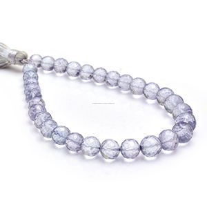 Cuentas hechas a mano de cuarzo gris Natural facetadas Rondelle forma 6x6-8x8mm 8 \ "pulgadas hebra de piedras preciosas para la fabricación de pulseras de joyería - Product Image 1