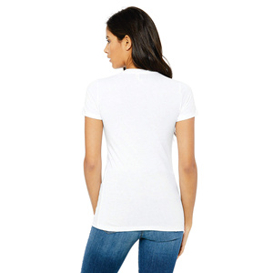 Camiseta de Manga Corta con Cuello Redondo Blanca para Mujer, Corte Regular, Algodón Jersey, Color Sólido Informal, Transpirable para Todas las Temporadas - Product Image 1