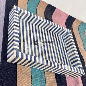 Bandeja de Servicio Móvil de Diseño Moderno con Incrustaciones de Hueso, de Calidad Premium, Decorativa y de Lujo para Mesa de Centro, por Tradebyd - Product Image 3