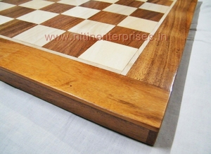 Handmade Wooden Chessboard With Natural Wood Grain Pattern For Playing <b>Games</b> - Product Image 4