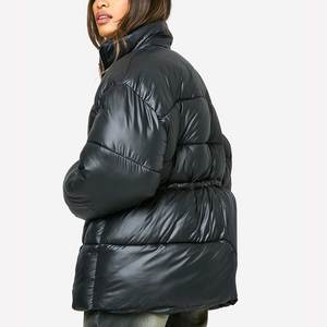 Women's High Waist Winter Puffer Coat Quilted Bubble <b>Jacket</b> <b>Short</b> Style Long <b>Sleeve</b> Zipper Closure Casual Fashion Wear 2026 - Product Image 2