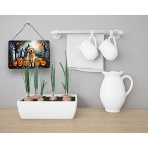 Golden Retriever Spooky Halloween Wall Hanging Multicolor Aluminum Metal <b>Sign</b> for <b>Kitchen</b> Bar Bathroom Plaque Home Decor 8HX12W - Product Image 3