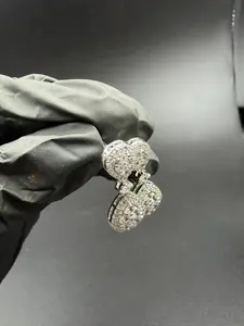 ต่างหูทรงหยดน้ำ/ห้อยประดับมอยส์ซาไนต์แท้ทรงกลม 2.00 กะรัต ชุบไวท์โกลด์ 14K - Product Image 4