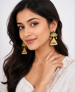 Trade Assurance Oxidized Silver <b>Gold</b>-Plated Bohemian Indian <b>Dangle</b> Jhumka <b>Earring</b> for Women Wholesale Supplier Direct Factory - Product Image 3