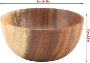 Tazón de Ensalada de Madera de Acacia Sólida, Elegante Tazón para Servir en la Cocina o Comedor, Tazones Multiusos para Mezclar y Servir Sopas, Suministro al por Mayor para Exportación - Product Image 5