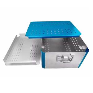 Boîte de rangement chirurgicale vétérinaire premium en acier inoxydable pour instruments canulés, autoclavable manuellement, réutilisable SURGICAL - Product Image 3