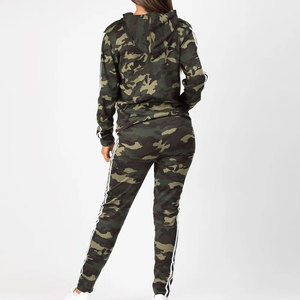 Survêtement à capuche pour femme en velours 100 % coton, coupe classique, avec logo personnalisé, séchage rapide, imprimé animal, deux pièces, pour le sport et le jogging - Product Image 3