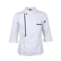 Uniforme de Chef, Ropa de Cocina de Verano, Diseño Personalizado, Blanco/Negro, Moderno, Fabricante FMF VN LOW, Restaurante