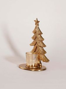 Wholesale Christmas Tree Tealight <b>Candle</b> <b>Holder</b> Gold Metal Home Wedding Holiday Decoration - Product Image 6
