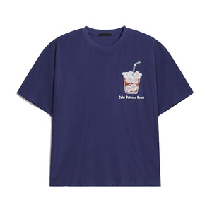 Camiseta de Hombre OEM 100% Algodón con Logotipo Bordado Personalizado en la Parte Delantera, Cuello Redondo, Manga Corta, Estilo Casual de Verano, Transpirable, Corte Holgado, Unisex, en Oferta - Product Image 2