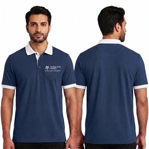 Polo brodé avec logo personnalisé, bleu marine, uniforme d'entreprise, t-shirt polo en piqué polyester pour hommes, vente en gros en Australie - Product Image 4