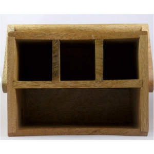 Porte-bouteilles en bois durable pour 6 bières, fabriqué à la main, style rustique, pour les fêtes, les cadeaux, le bar à domicile, caddie en bois - Product Image 2