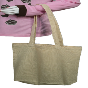 Bolsa de Tela de Algodón 100% Orgánico con Logotipo Personalizado, Ecológica, Reciclable, para Compras, Color Beige Natural, Asa Larga - Product Image 6