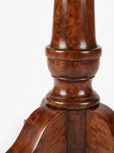 Mesa de Centro Redonda de Madera Maciza, Mesa Auxiliar con Pedestal Marrón, Muebles Tradicionales y Modernos para Sala de Estar y Hotel - Product Image 3