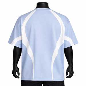 Camiseta de Manga Corta para Hombre, Color Sólido, Ribete en Contraste, Cuello Redondo, Informal, Tejido de Punto, Corte Regular, Logotipo Frontal, Transpirable - Product Image 2